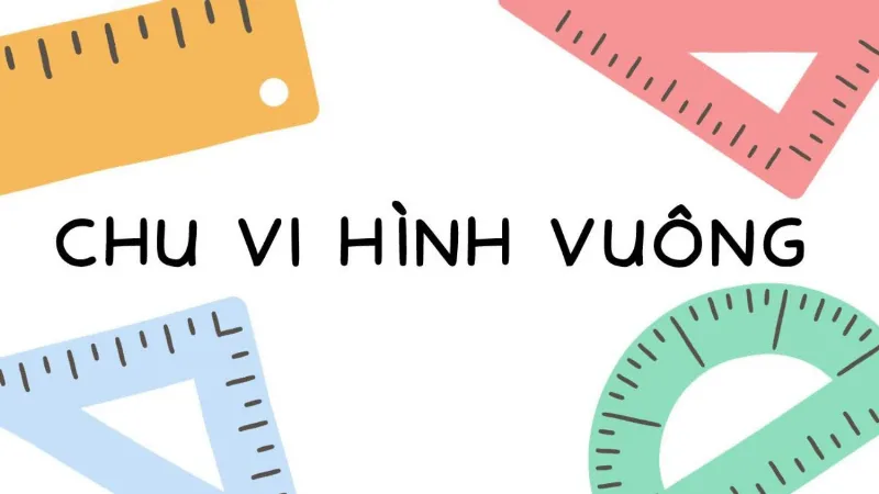 Một người đang dùng thước dây đo độ dài cạnh của một khung tranh hình vuông, minh họa cách tìm dữ liệu để tính chu vi hình vuông