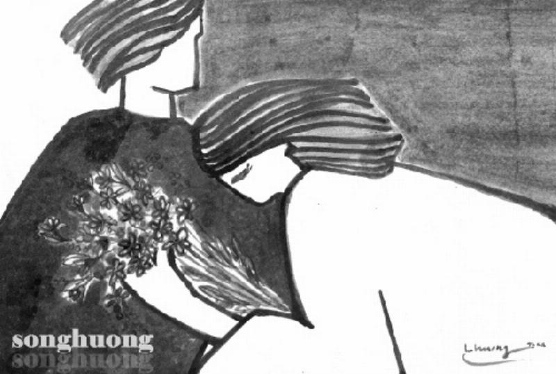 Một người phụ nữ Việt Nam đang ngồi đọc một cuốn sách văn học Việt Nam trong một không gian yên tĩnh, thư thái, có ánh sáng tự nhiên chiếu vào