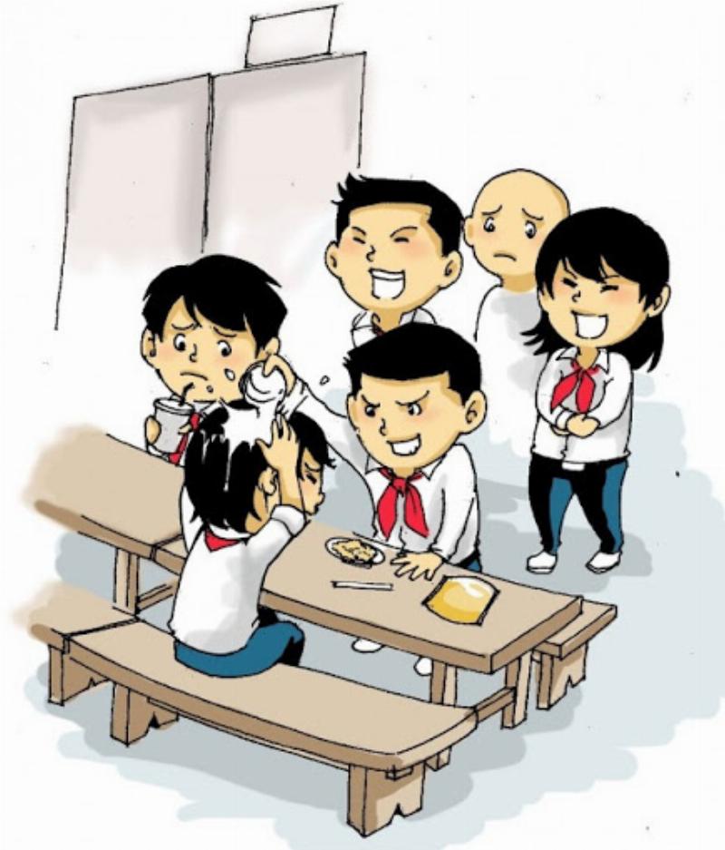 Hoc sinh dang viet van nghi luan ve bao luc hoc duong day tam huyet va nghiem tuc