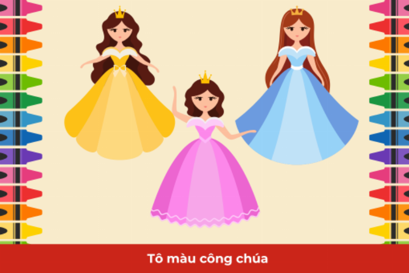 Bức tranh tô màu nàng tiên cá đã hoàn thành rực rỡ, bé gái vui vẻ khoe tác phẩm của mình.