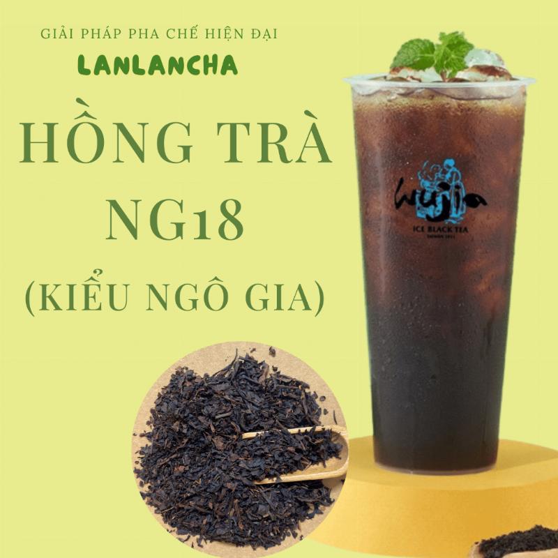 Hồng trà Ngô Gia nguyên chất, lá trà khô và ấm trà