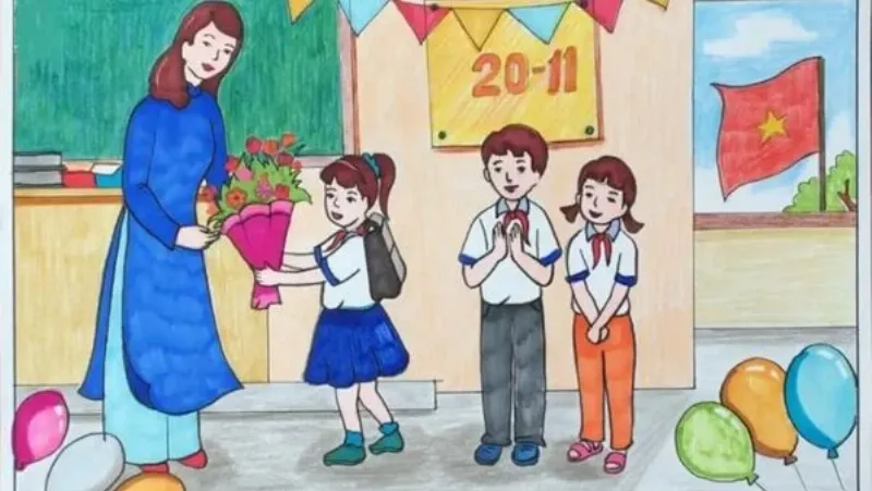 Lưu ý để có bức tranh vẽ tranh 20/11 đơn giản đẹp và ý nghĩa