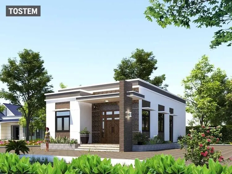 Mẫu nhà mái bằng với thiết kế đơn giản
