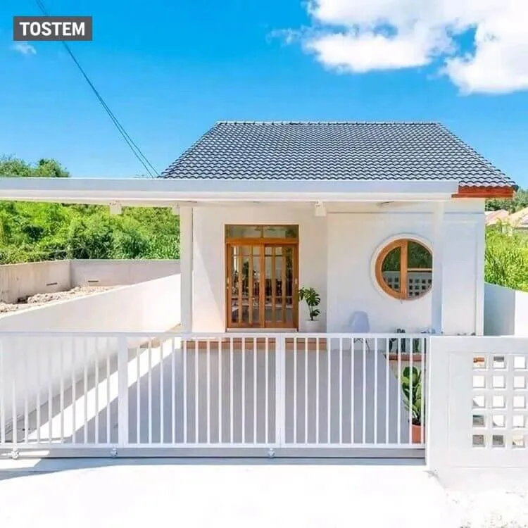 Thiết kế nhà cấp 4 đơn giản với tone màu sáng nổi bật