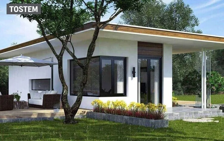Thiết kế nhà có sân vườn với giàn hoa đầy thơ mộng