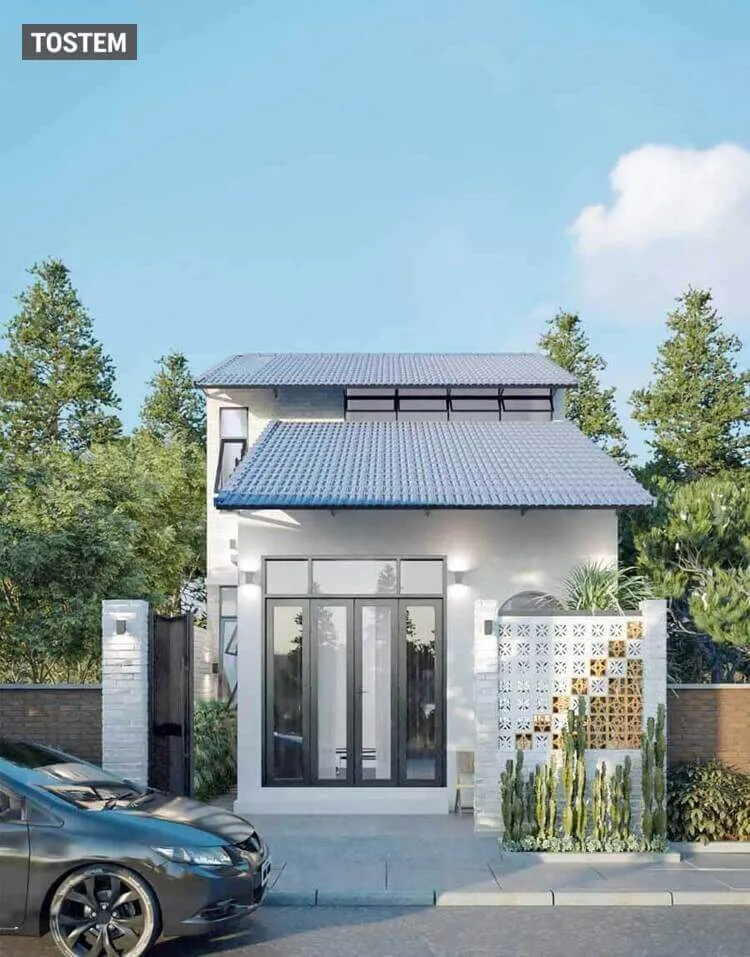 Nhà cấp 4 ở thành phố với thiết kế mặt tiền tối giản