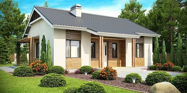 Nhà 3 gian hiện đại với sân vườn rộng bao quanh, mang đến không gian sống gần gũi thiên nhiên