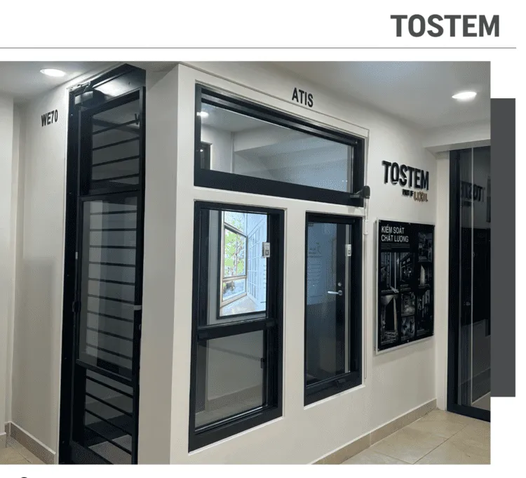 Sản phẩm TOSTEM sử dụng hợp kim nhôm 6063 được xử lý nhiệt T5 cho ra thành phẩm có độ bền cao, thích hợp với mọi điều kiện môi trường