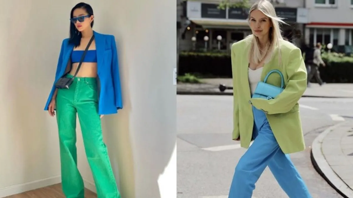 Nữ 2010 hợp màu xanh