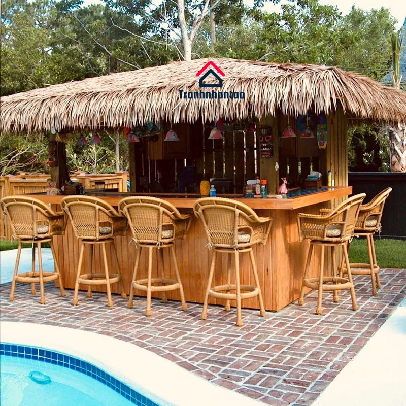 Mẫu nhà chòi có mái lá nhân tạo ấn tượng