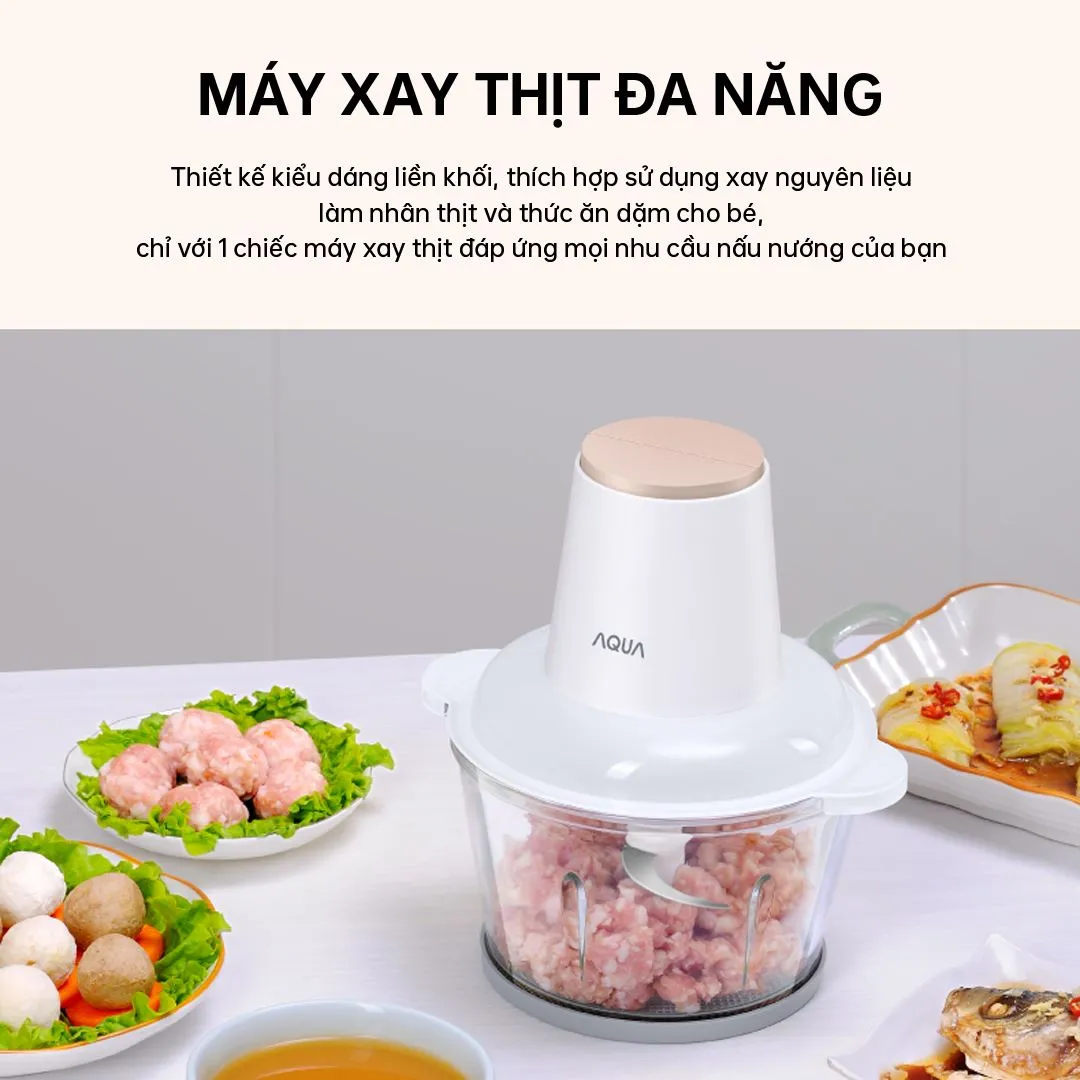 Máy xay thịt đa năng AQUA AQS-GGS201R(W)-VN 240W 1.8 lít đa năng, mạnh mẽ và dễ sử dụng