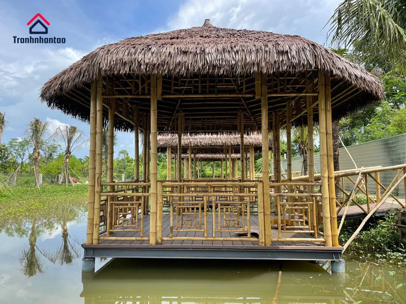 Mẫu nhà chòi lợp lá nhân tạo