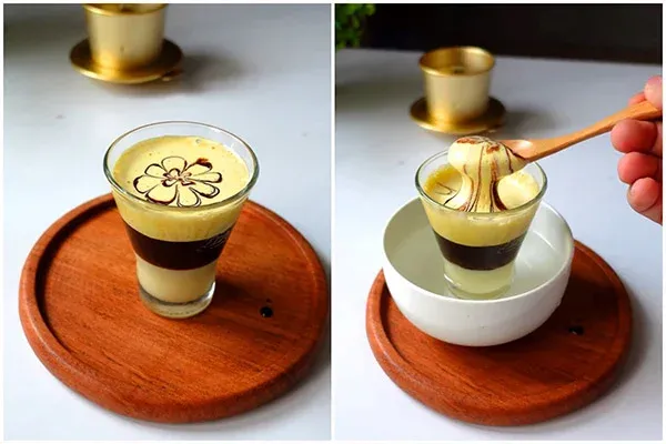 Thưởng thức ly cà phê trứng nóng hổi