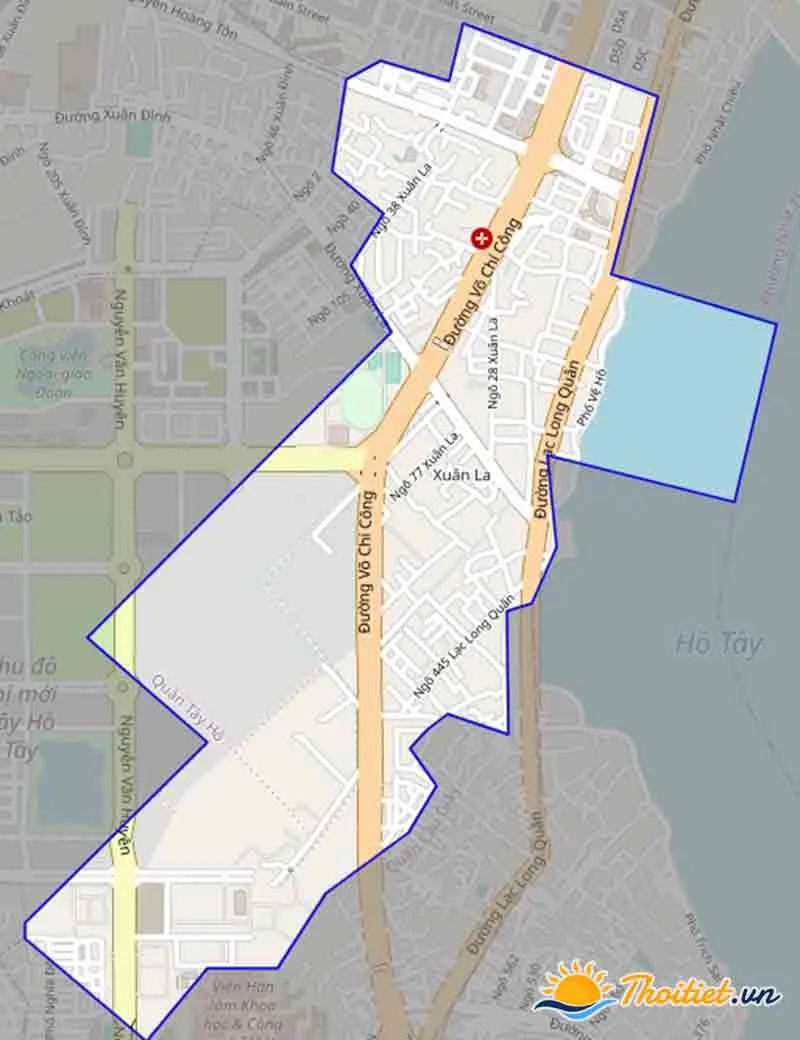 Bản đồ thể hiện các tuyến giao thông chính của phường Xuân La