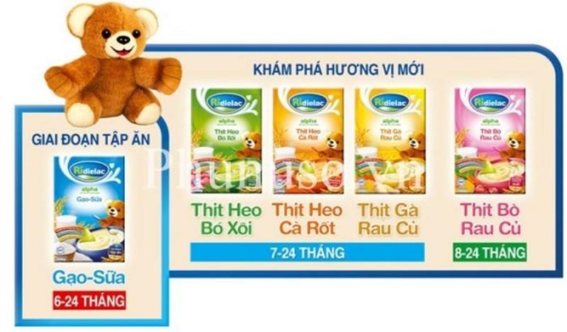 Thành phần dinh dưỡng bột ăn dặm Riedielac