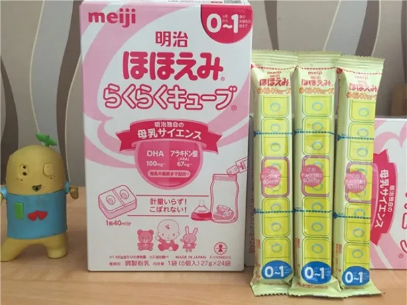 Cách pha sữa Meiji thanh 0 1 nội địa Nhật