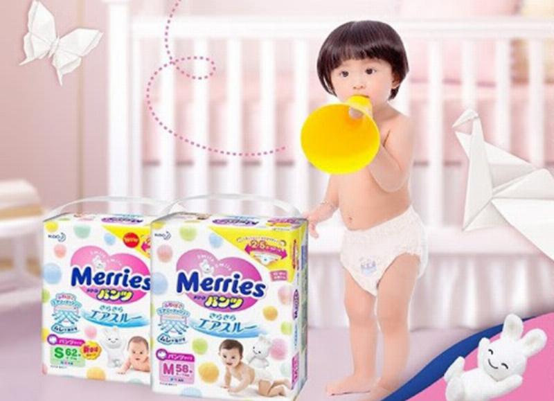 Cách sử dụng bỉm quần Merries size S nội địa