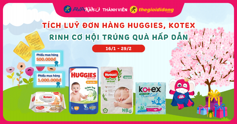 Tích điểm đổi quà bỉm Huggies