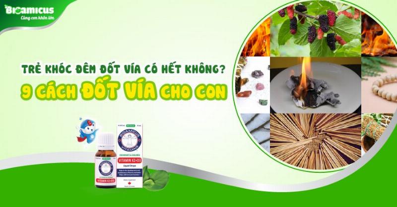 Hình ảnh một người mẹ đang thực hiện nghi thức dân gian như đốt vía để xoa dịu trẻ con khóc đêm theo quan niệm tâm linh truyền thống của Việt Nam.