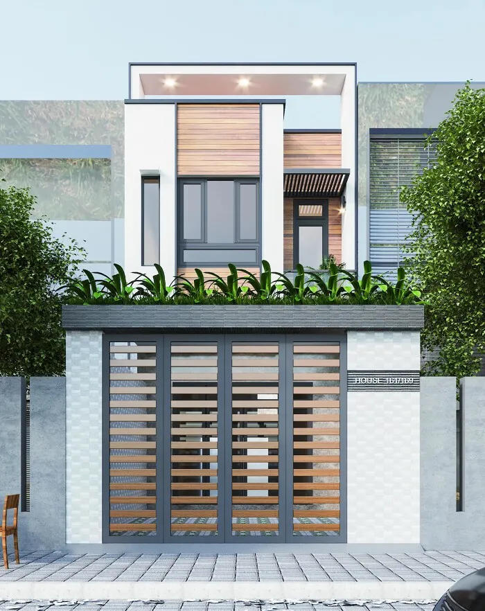 Cổng nhà phố 4 cánh gấp tiện lợi, tiết kiệm không gian