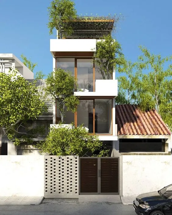 Mẫu cổng 2 cánh đơn giản nhưng thanh lịch cho nhà phố