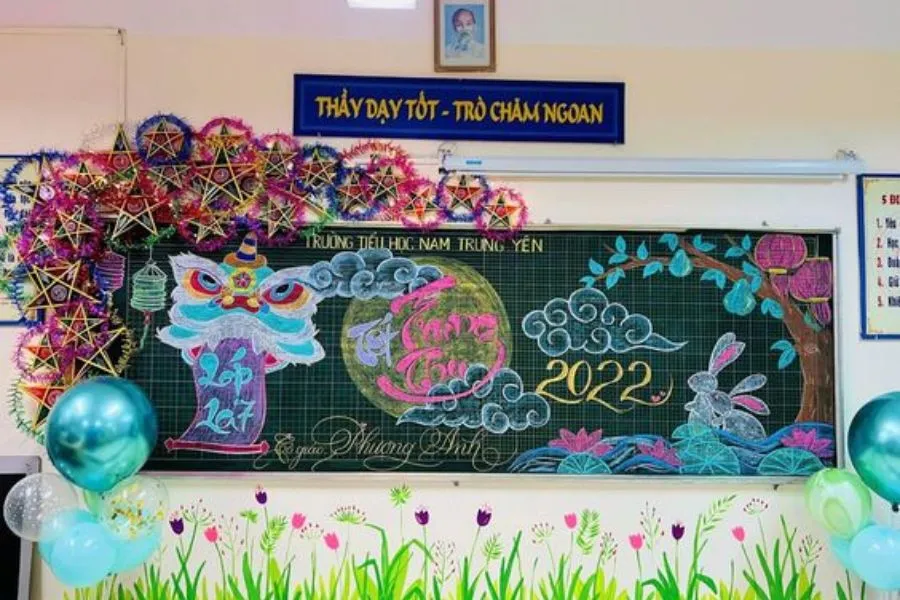 Bảng Trung thu cùng Thỏ Ngọc đầy màu sắc