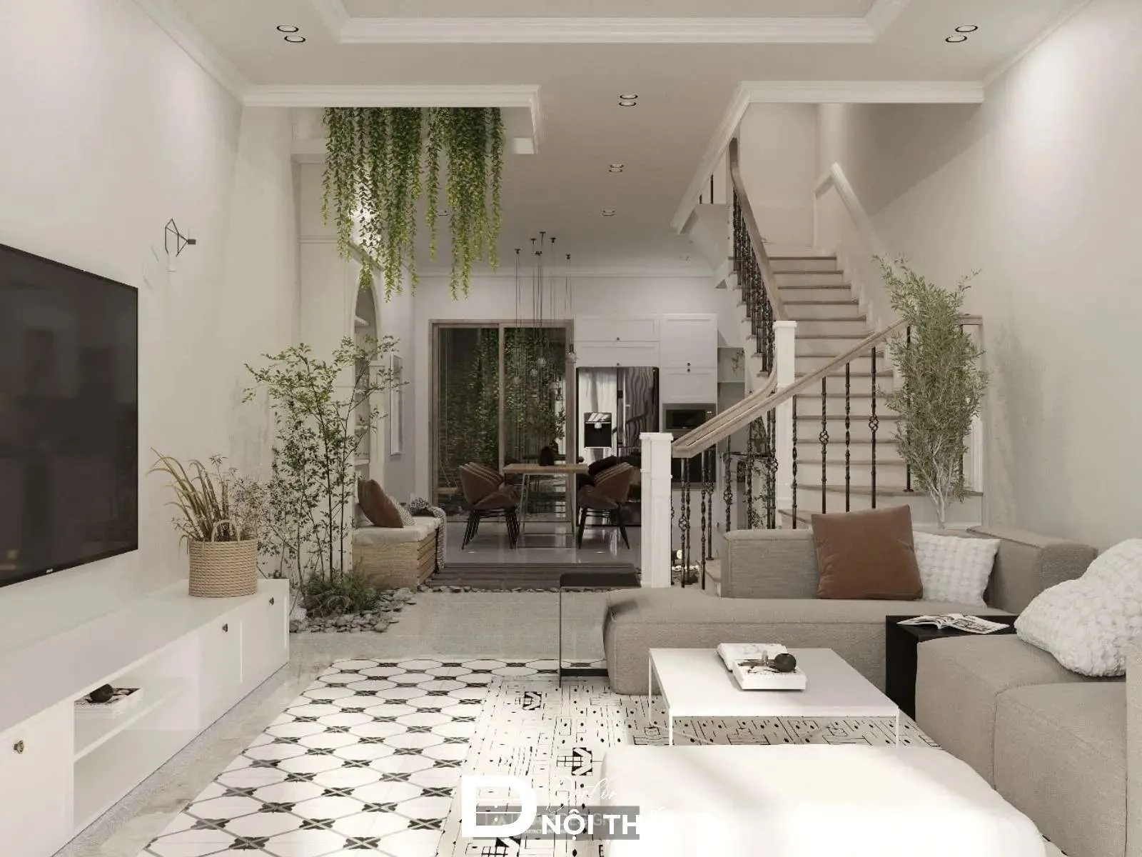 Mẫu trần thạch cao phòng khách 20m2