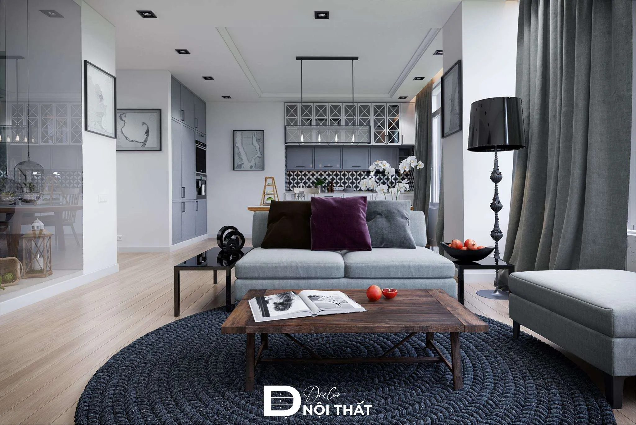 Thi công lắp đặt trần thạch cao phòng khách rất đơn giản, nhanh chóng