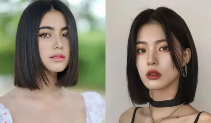 Tóc bob uốn xoăn nhẹ, phù hợp với mặt tròn béo, tôn lên vẻ nữ tính