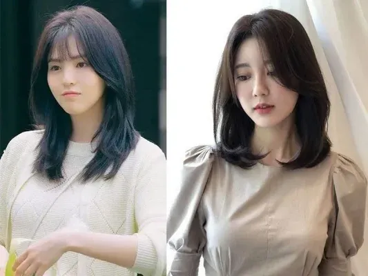 Người phụ nữ mặt tròn béo với tóc lob uốn cụp tự nhiên