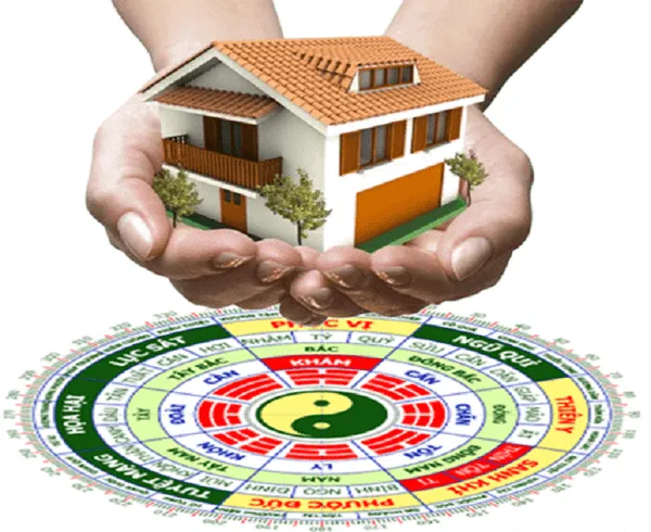 Bản đồ hướng nhà phong thủy cho người mệnh Thổ, bao gồm Tây Nam, Đông Bắc, Nam và Bắc